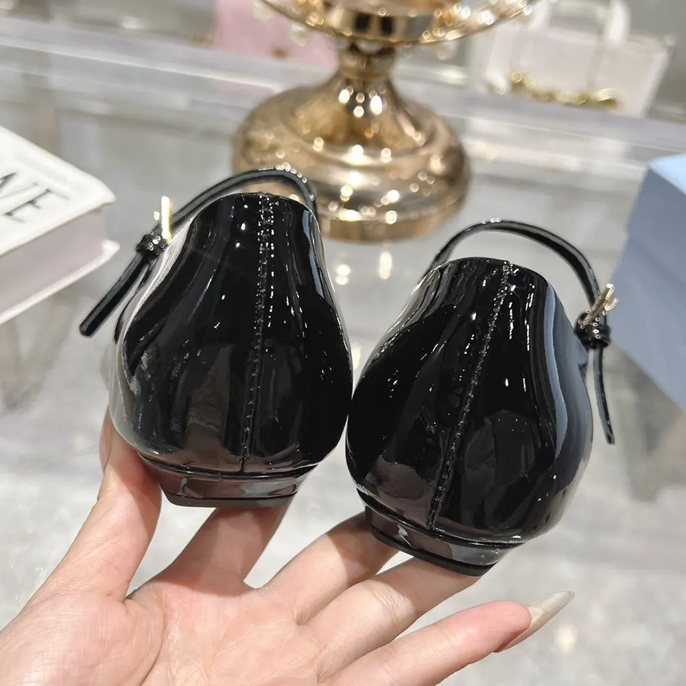 Prada Women Brushed leather Mary Jane ballerinas-Black - image 8