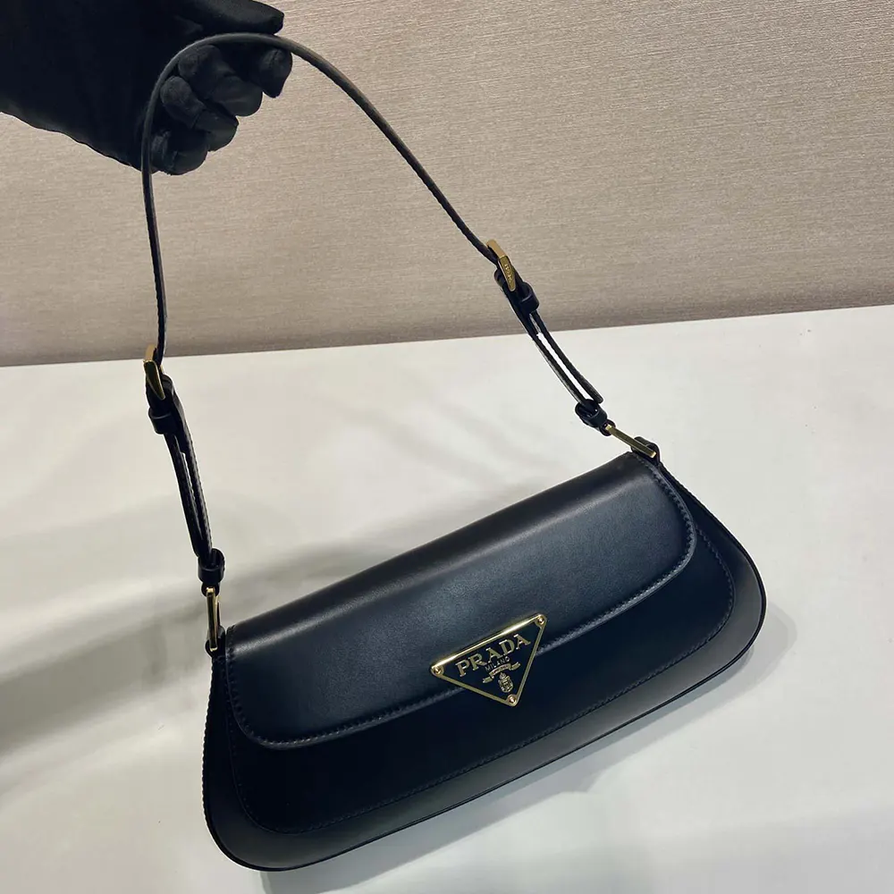 Prada Women Leather Shoulder Bag-Black - image 4