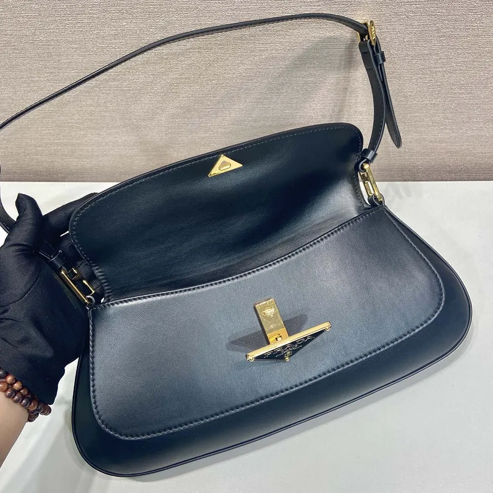 Prada Women Leather Shoulder Bag-Black - image 7