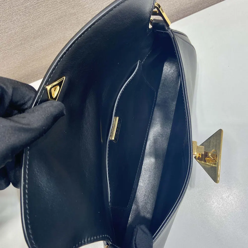 Prada Women Leather Shoulder Bag-Black - image 9