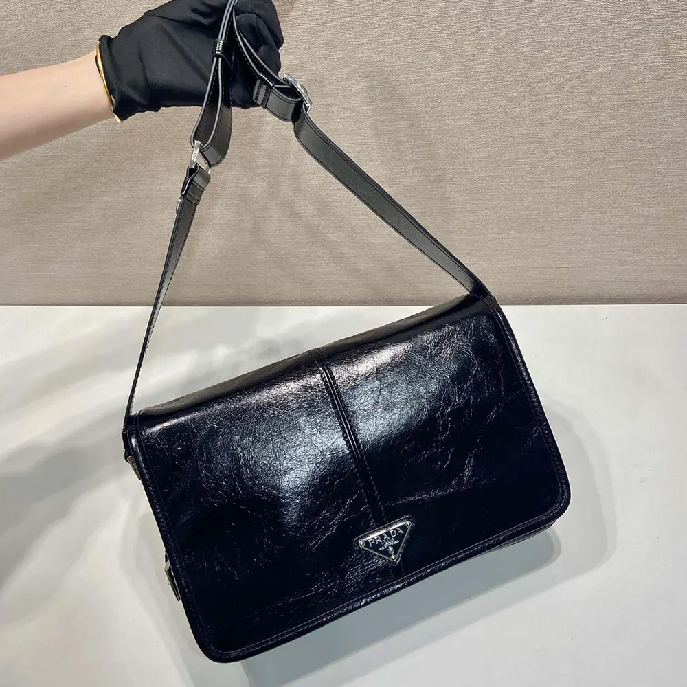 Prada Women Leather Shoulder Bag-Black - image 4