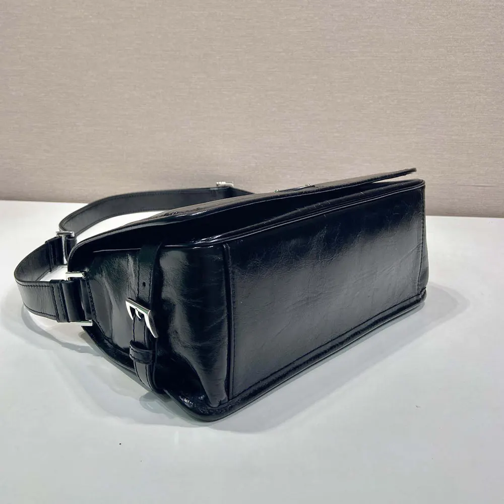 Prada Women Leather Shoulder Bag-Black - image 6