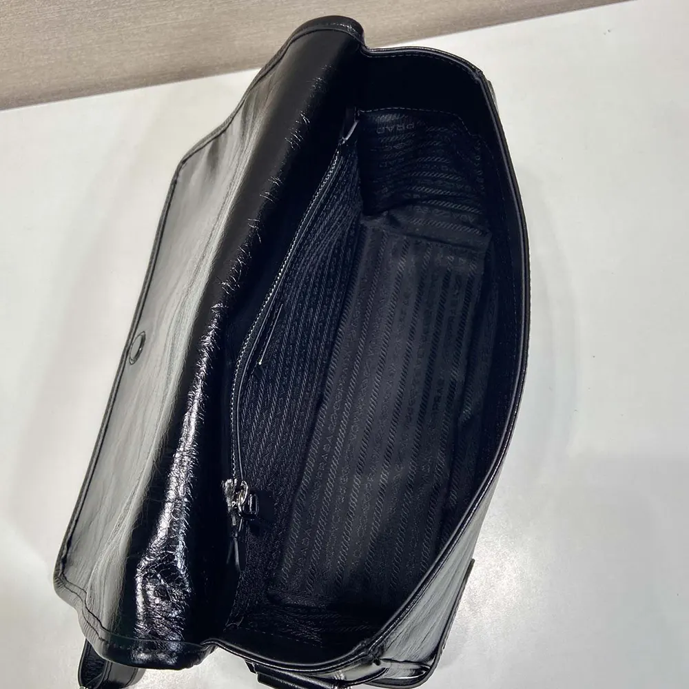 Prada Women Leather Shoulder Bag-Black - image 8