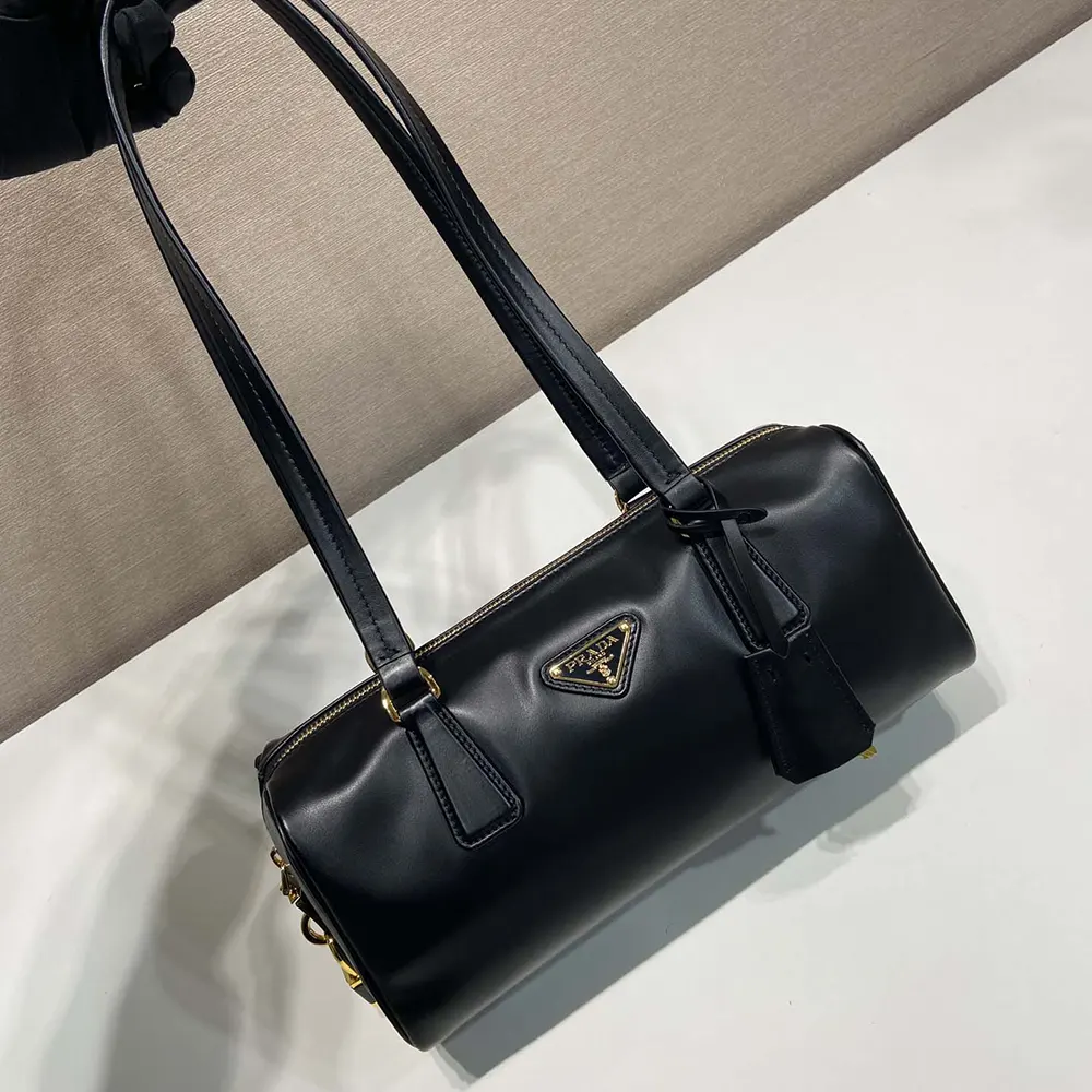 Prada Women Medium Leather Top-handle Bag with Padlock-Black - image 4