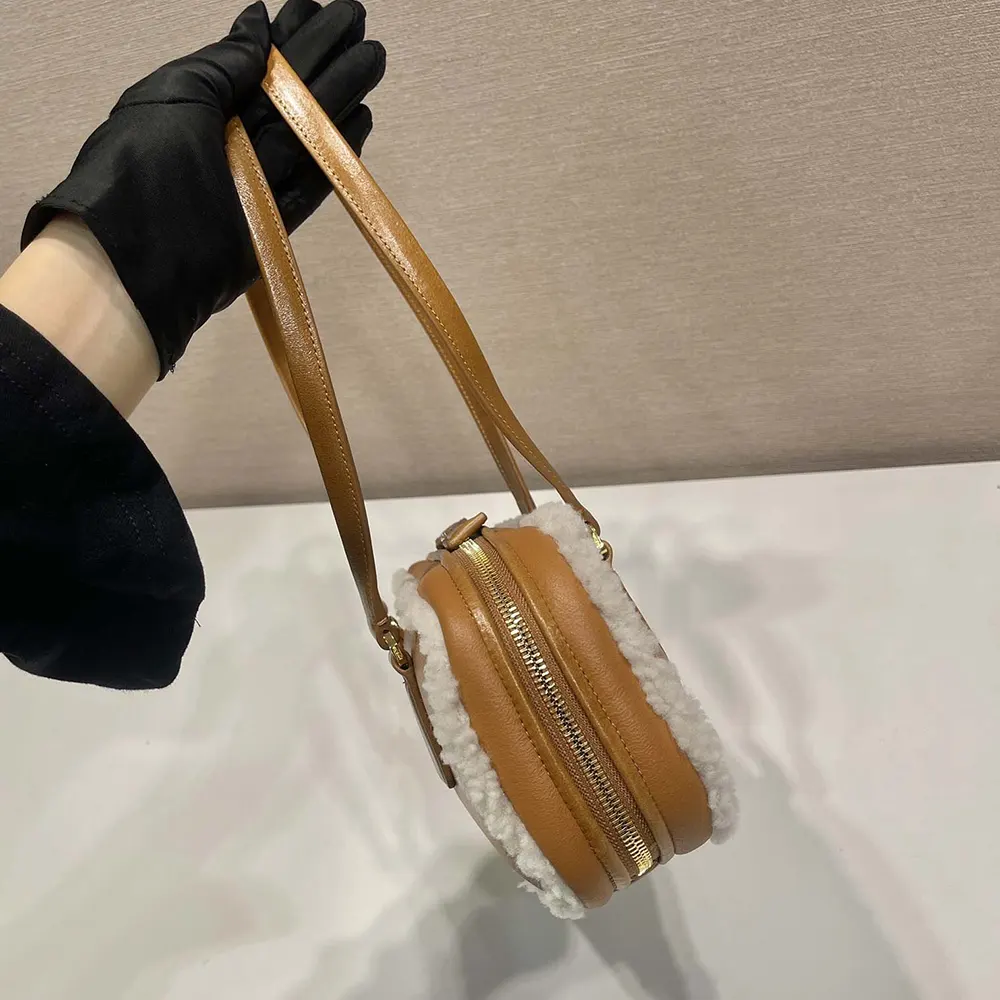 Prada Women Medium Shearling Two-handle Bag-Brown - image 6