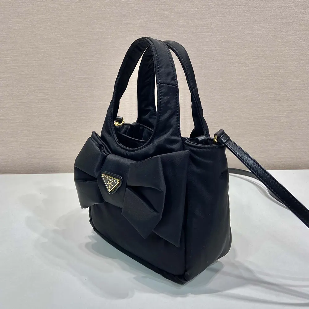 Prada Women Padded Re-Nylon Mini-bag with Bow - image 5