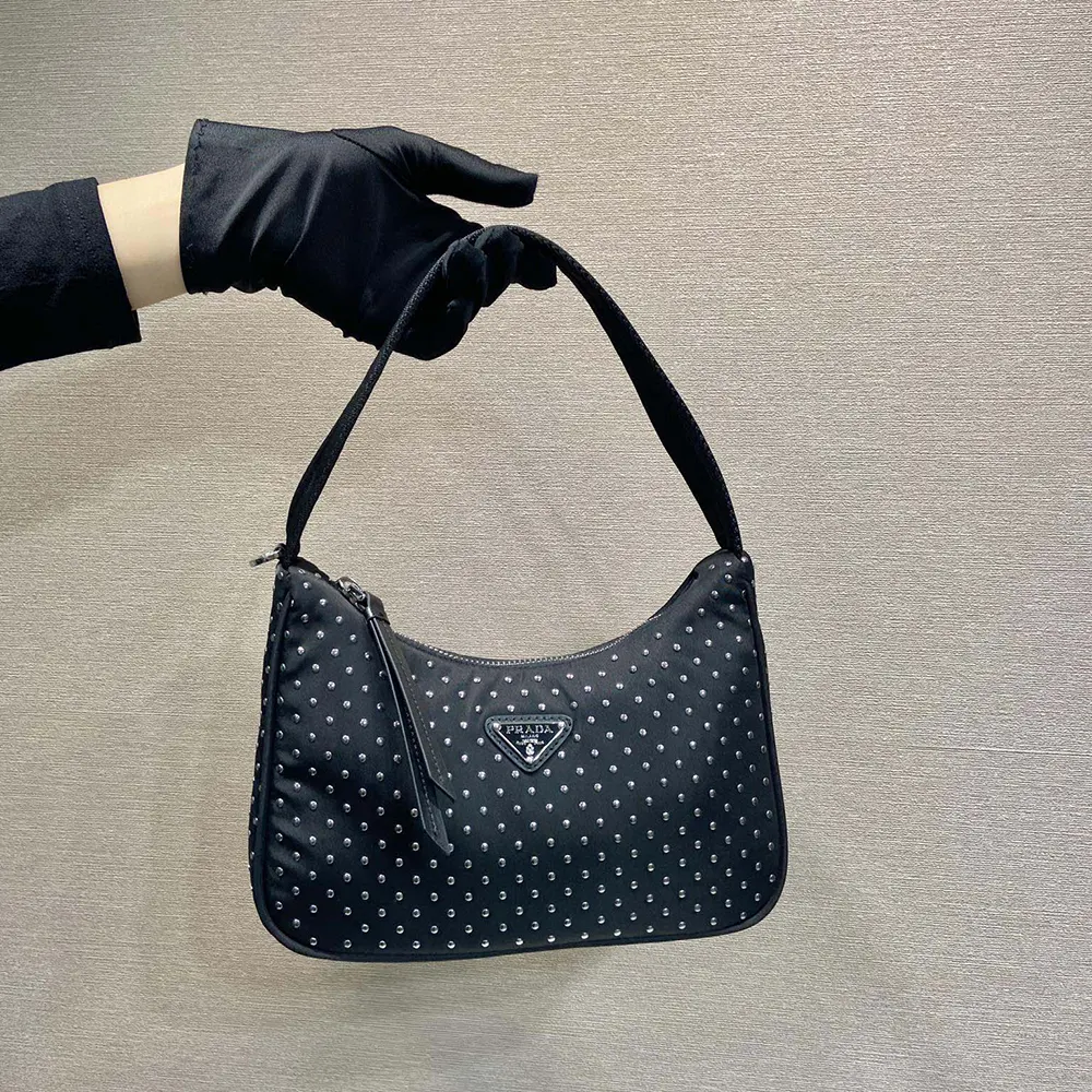 Prada Women Re-Edition Re-Nylon Mini Bag with Studs - image 4