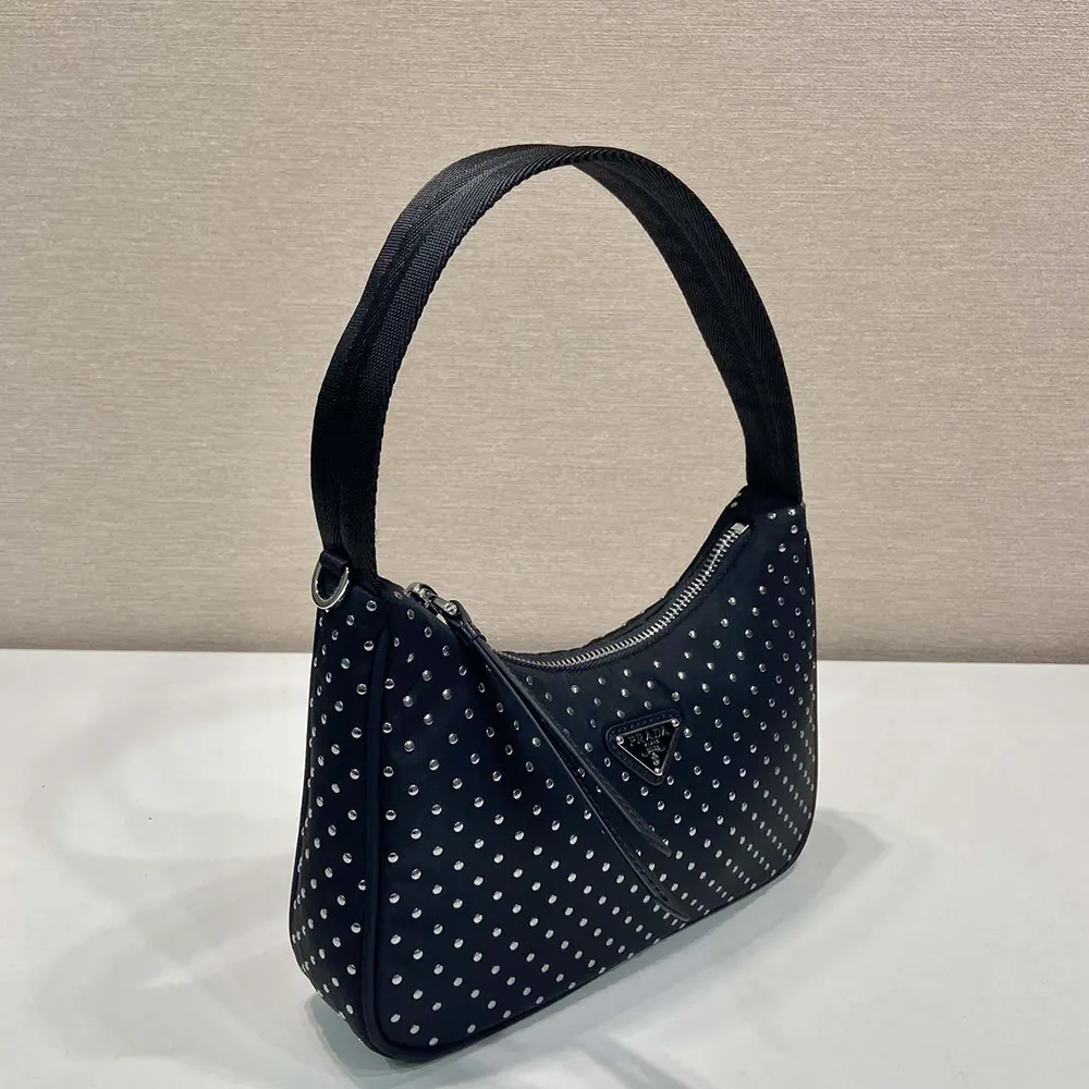 Prada Women Re-Edition Re-Nylon Mini Bag with Studs - image 5