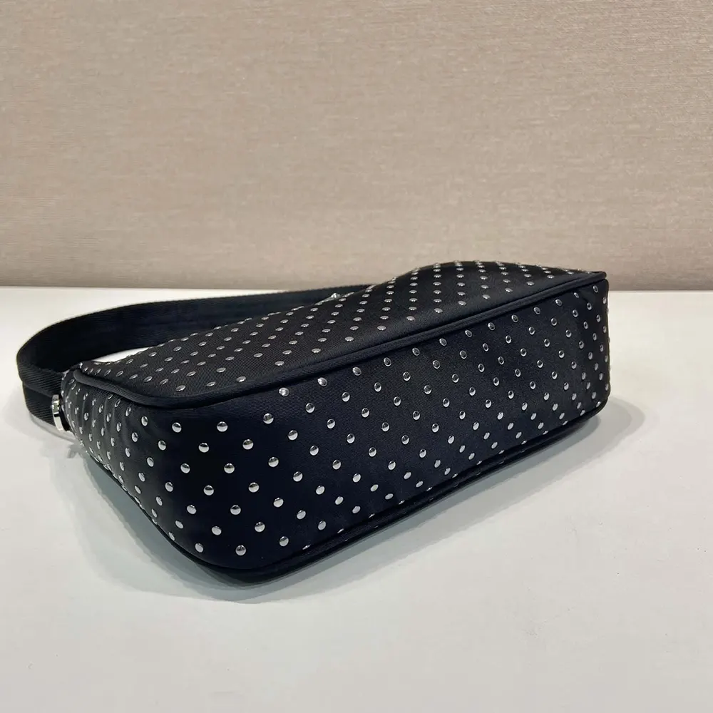 Prada Women Re-Edition Re-Nylon Mini Bag with Studs - image 7
