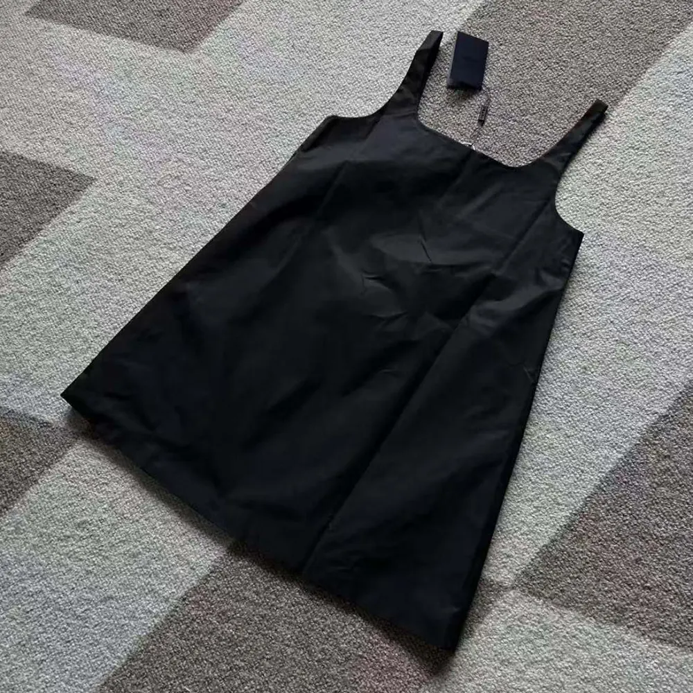 Prada Women Re-Nylon Mini-dress with Metal Triangle Logo-Black - image 4