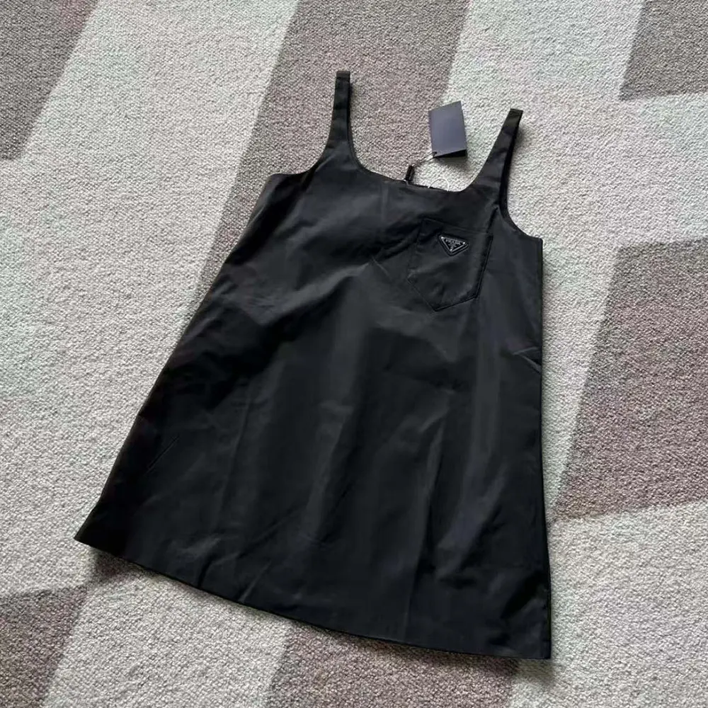 Prada Women Re-Nylon Mini-dress with Metal Triangle Logo-Black - image 5