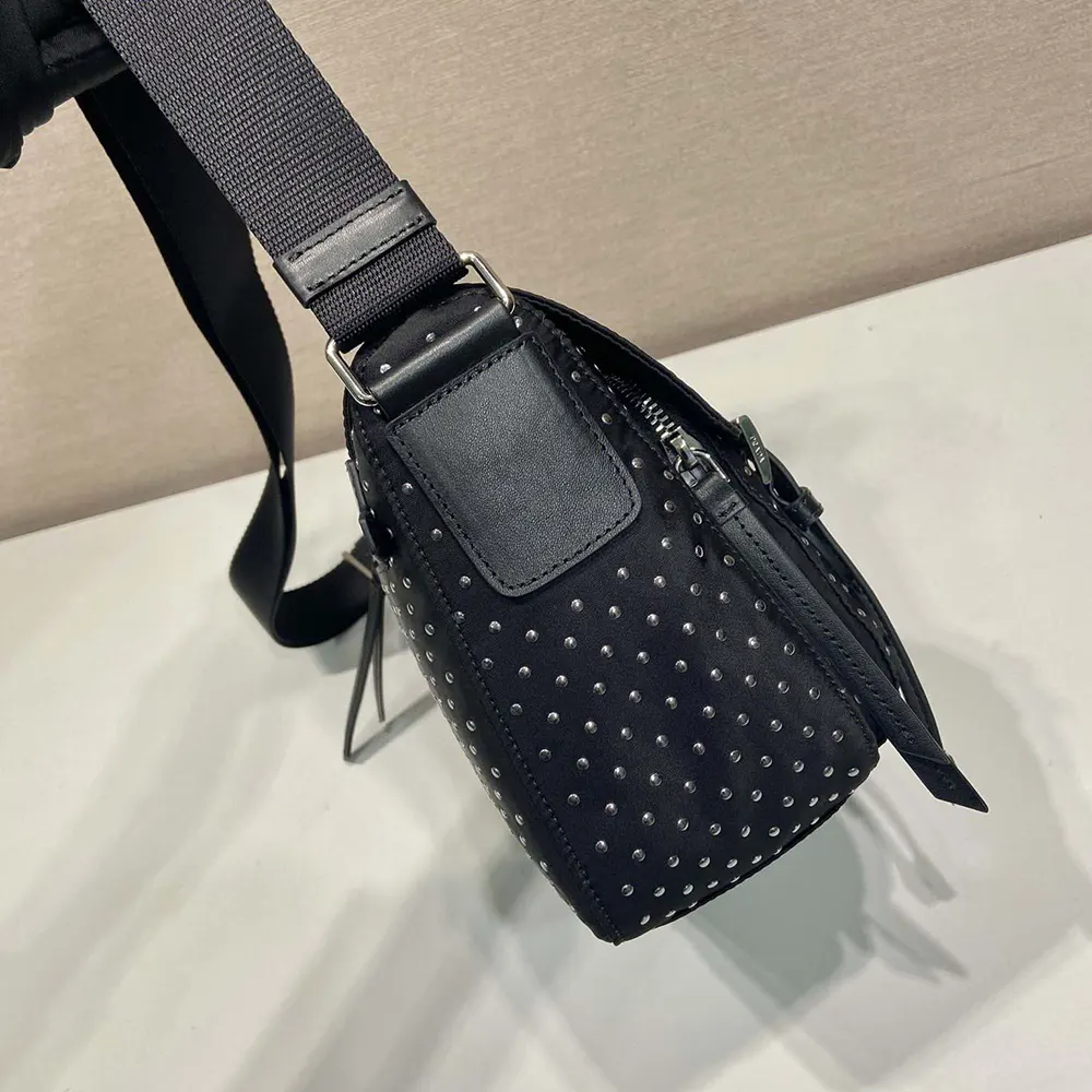 Prada Women Re-Nylon Shoulder Bag with Studs - image 8