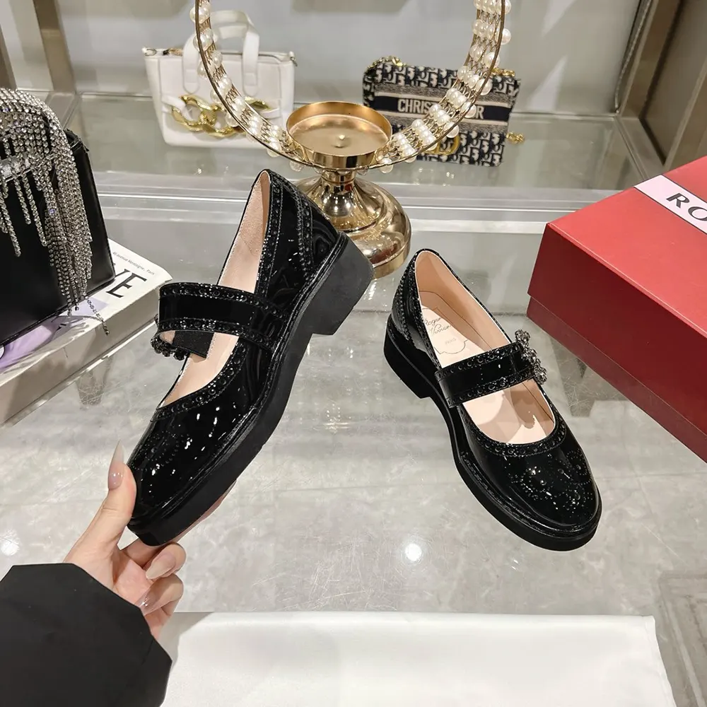 Roger Vivier Women Viv’ Rangers Mary Janes in Leather-Black - image 6