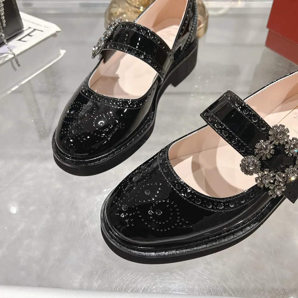 Roger Vivier Women Viv’ Rangers Mary Janes in Leather-Black - image 8