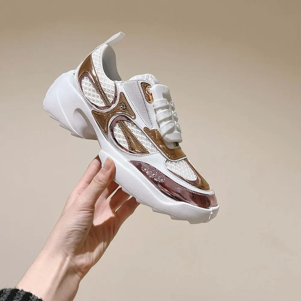 Roger Vivier Women Viv’ on the Run Sneakers in Leather and Fabric-Pink - image 7