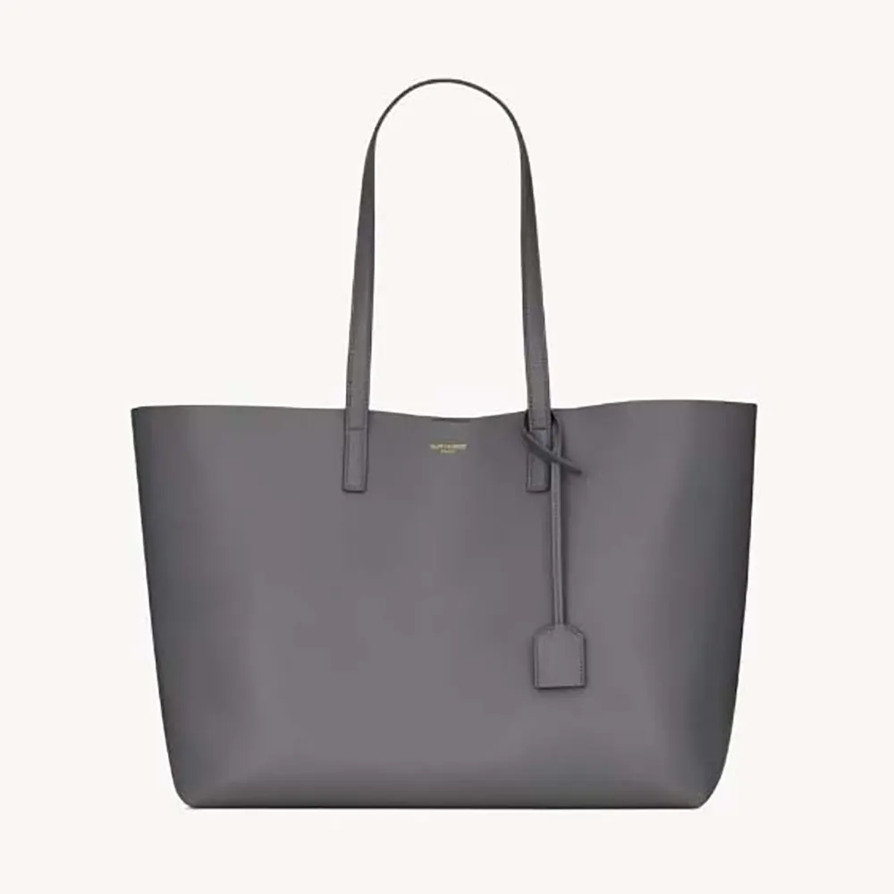 Front view of Saint Laurent YSL Unisex Shopping Saint Laurent Leather-Grey bag