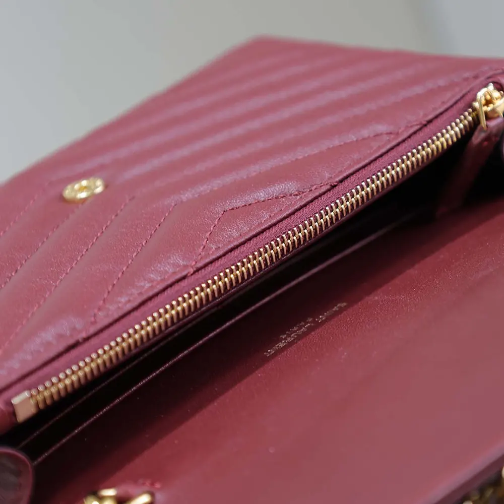 Saint Laurent YSL Women Cassandre Envelope Chain Wallet in Lambskin - image 9