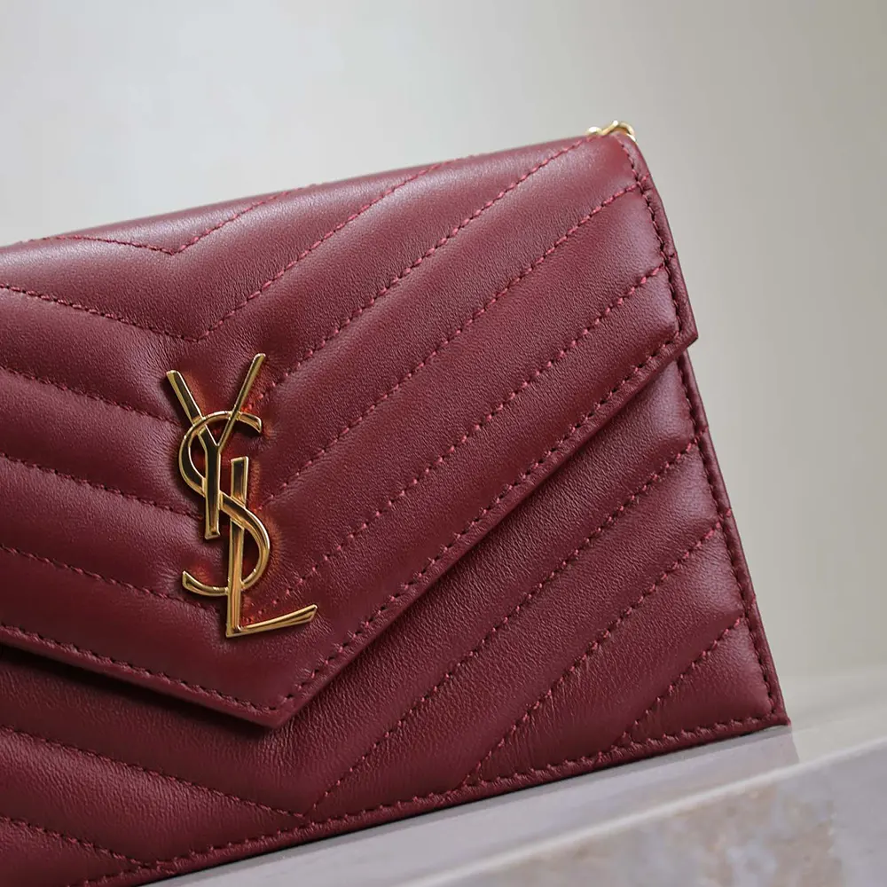 Saint Laurent YSL Women Cassandre Envelope Chain Wallet in Lambskin - image 8