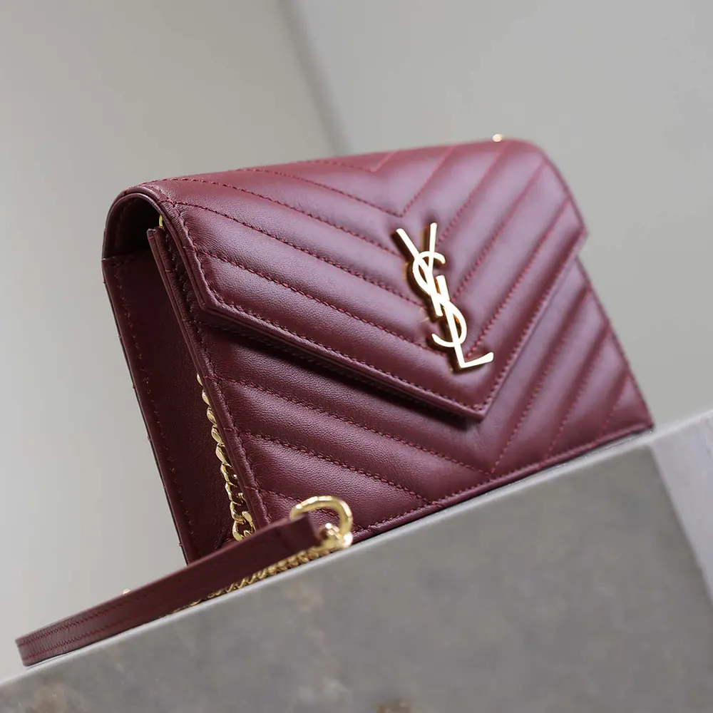 Saint Laurent YSL Women Cassandre Envelope Chain Wallet in Lambskin - image 6