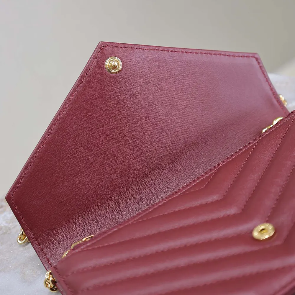 Saint Laurent YSL Women Cassandre Envelope Chain Wallet in Lambskin - image 10