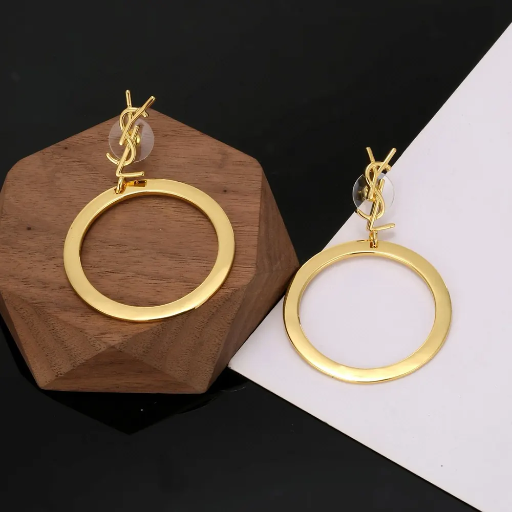 Saint Laurent YSL Women Cassandre Pendant Hoop Earrings in Metal - image 7