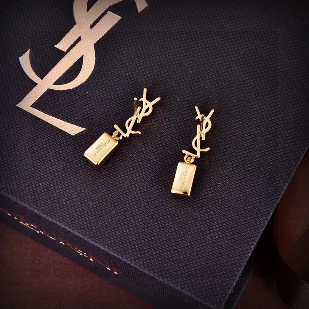 Saint Laurent YSL Women Cassandre Single Earring highlighting signature YSL logo hardware