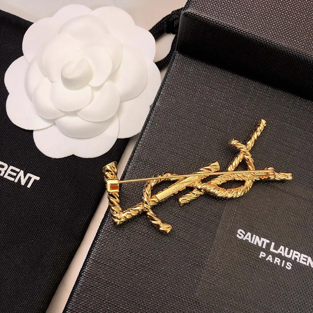 Saint Laurent YSL Women Cassandre YSL Brooch in Metal - image 4