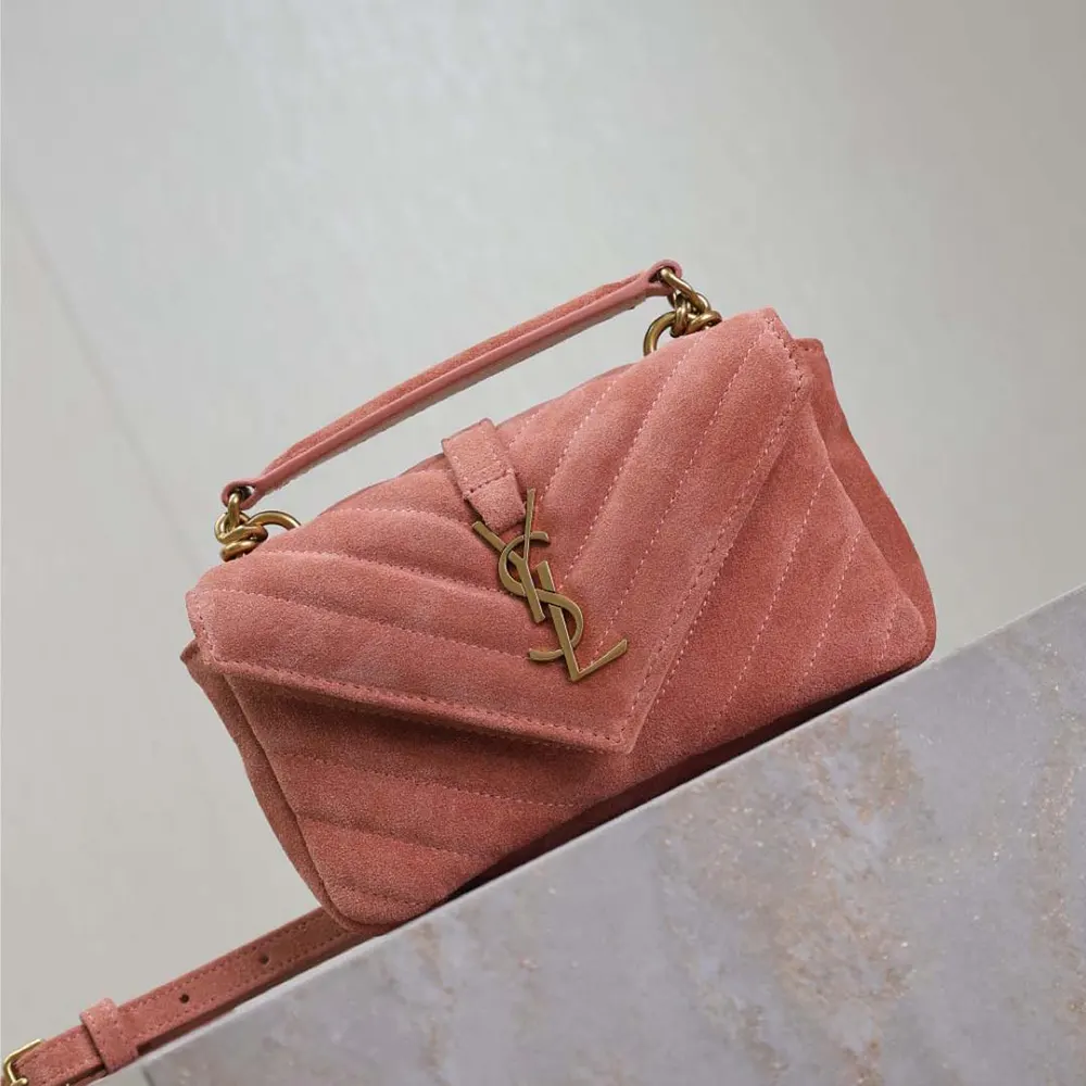 Side angle of compact Saint Laurent YSL Women College Mini bag