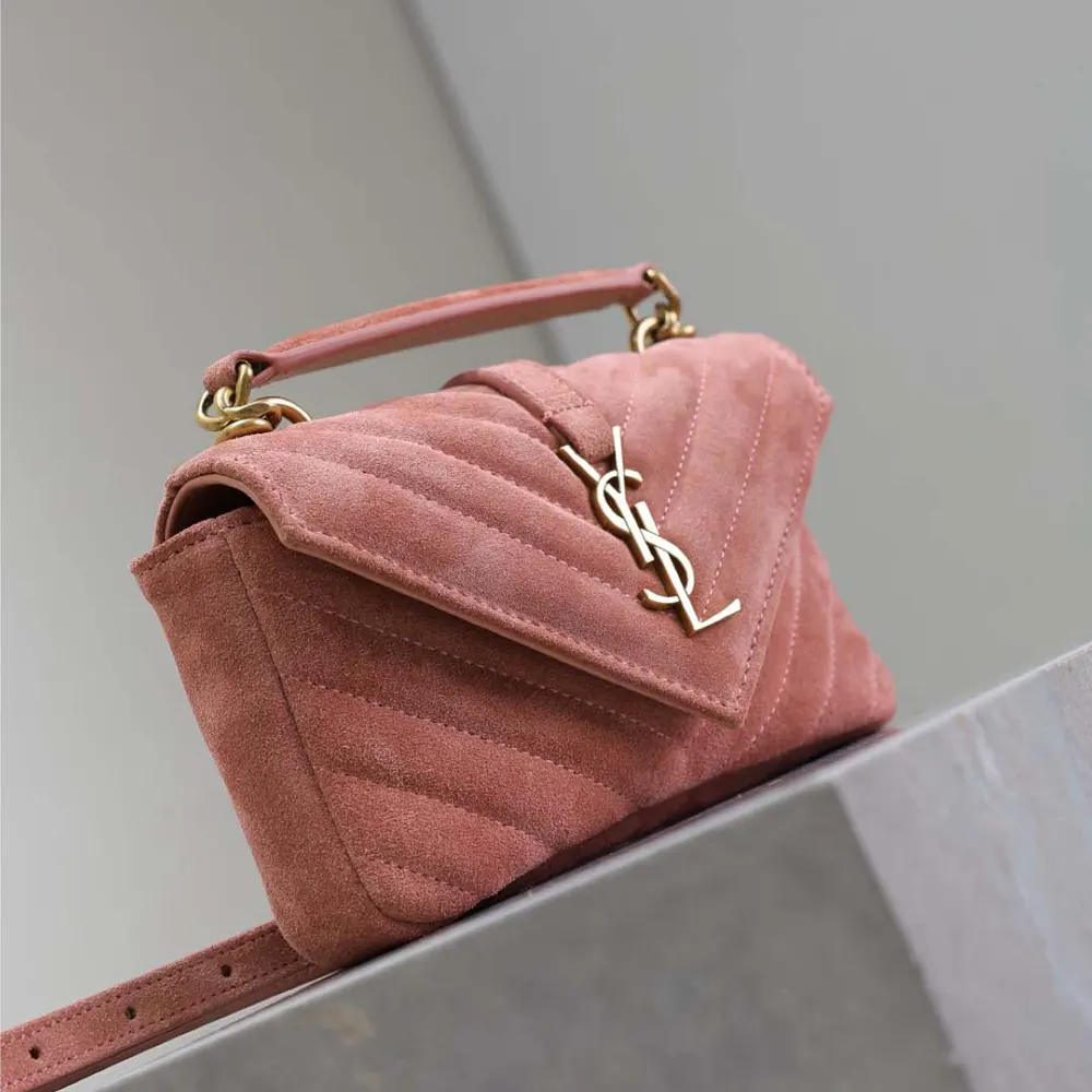 Saint Laurent YSL Women College Mini in Suede-Pink - image 4