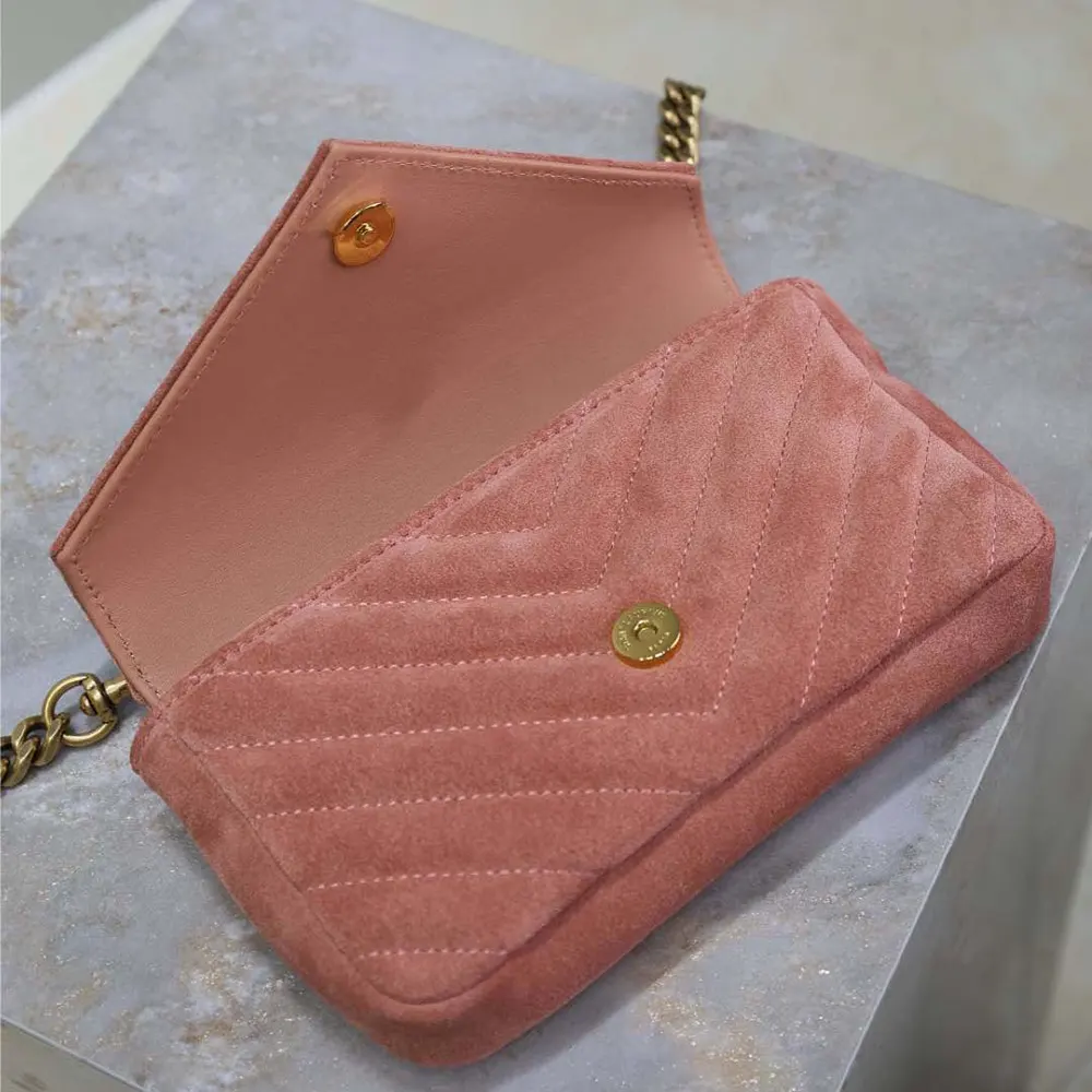 Saint Laurent YSL Women College Mini in Suede-Pink - image 6