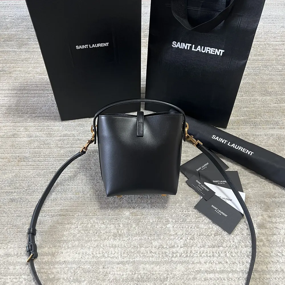 Side angle showing adjustable strap of Saint Laurent YSL Women Le 37 Mini