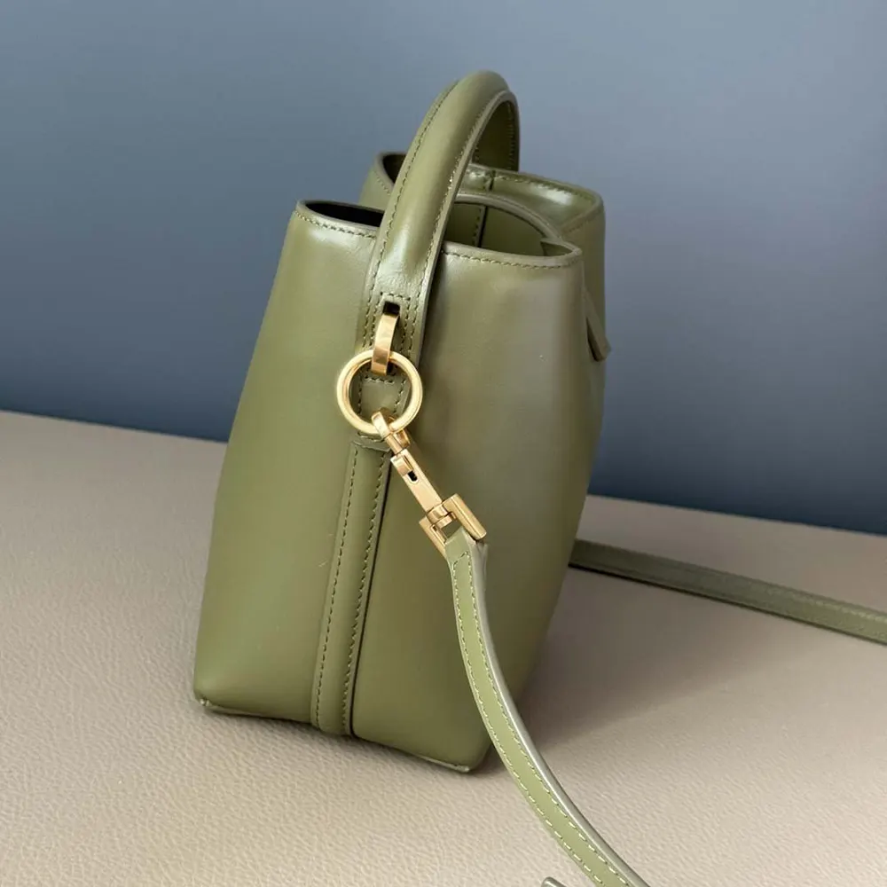Saint Laurent YSL Women Le 37 Mini in Shiny Leather-Dark Green - image 4