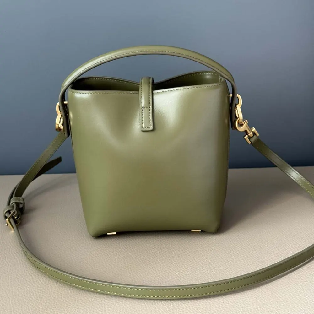 Side angle showing compact silhouette of Saint Laurent YSL Women Le 37 Mini