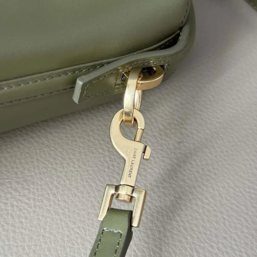 Saint Laurent YSL Women Le 37 Mini in Shiny Leather-Dark Green - image 10