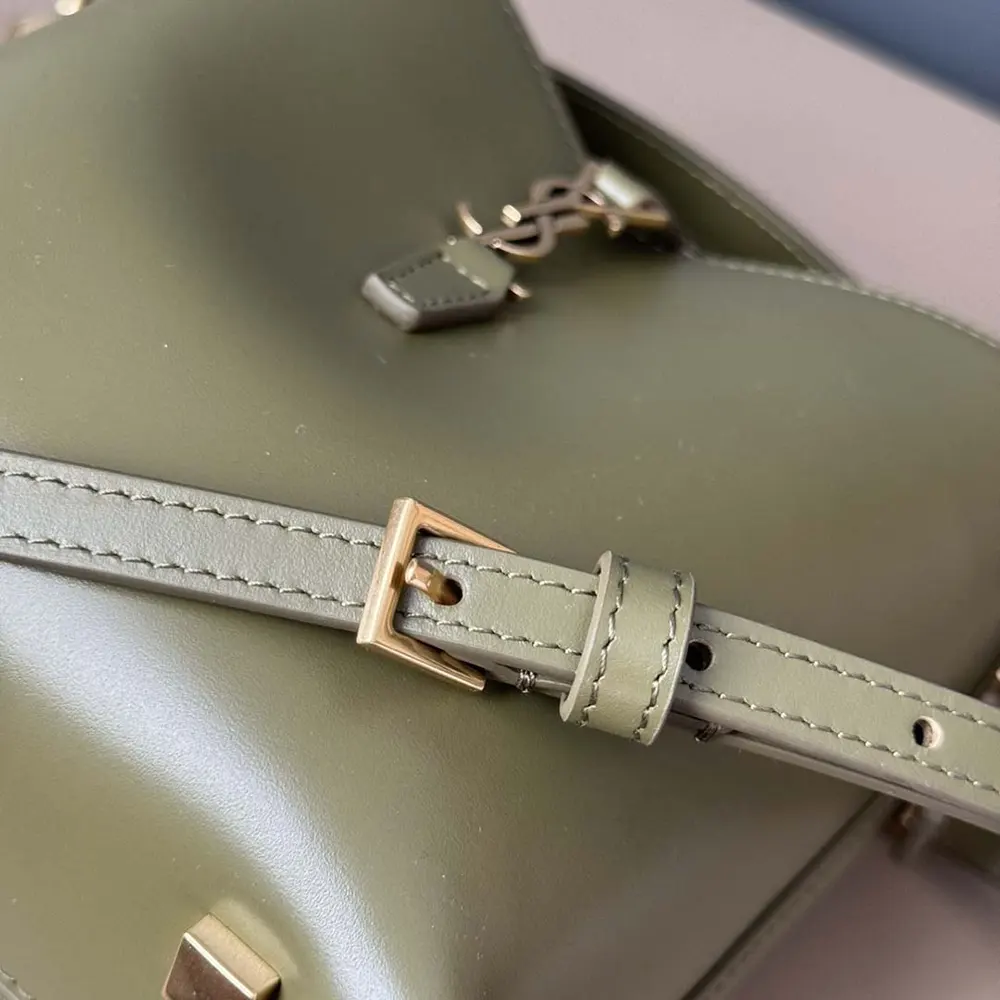 Saint Laurent YSL Women Le 37 Mini in Shiny Leather-Dark Green - image 8