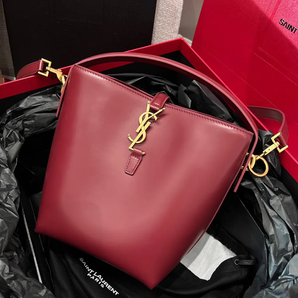 Close-up of gold YSL logo hardware on Saint Laurent YSL Women Le 37 Small