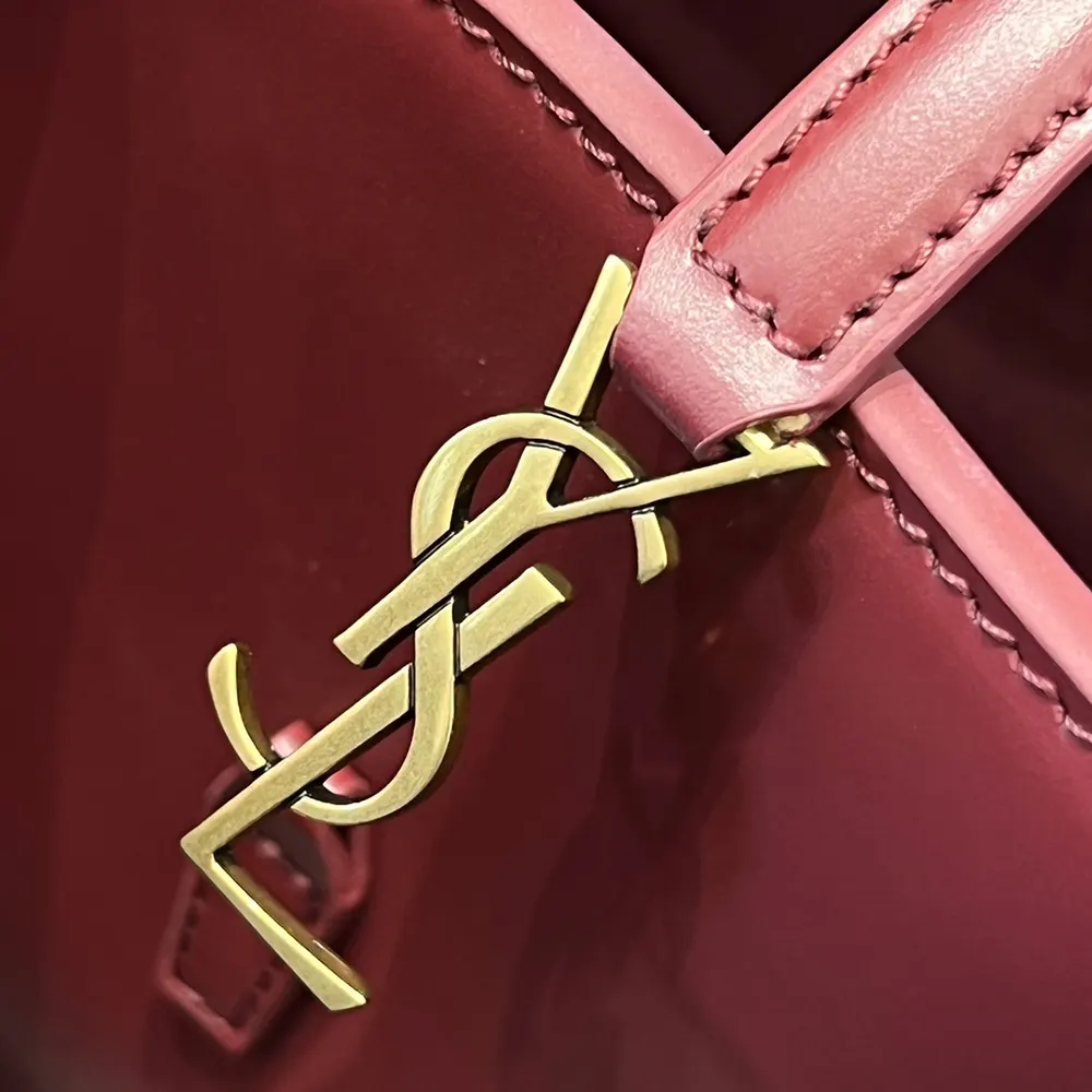 Saint Laurent YSL Women Le 37 Mini in Shiny Leather-Maroon - image 9
