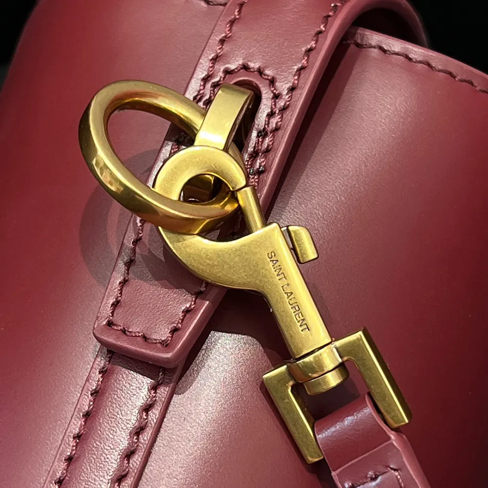 Saint Laurent YSL Women Le 37 Mini in Shiny Leather-Maroon - image 7