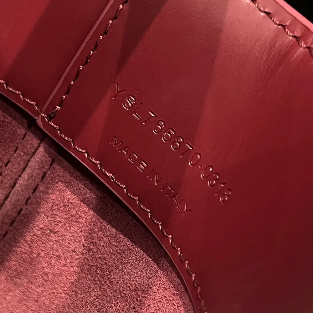 Saint Laurent YSL Women Le 37 Mini in Shiny Leather-Maroon - image 6