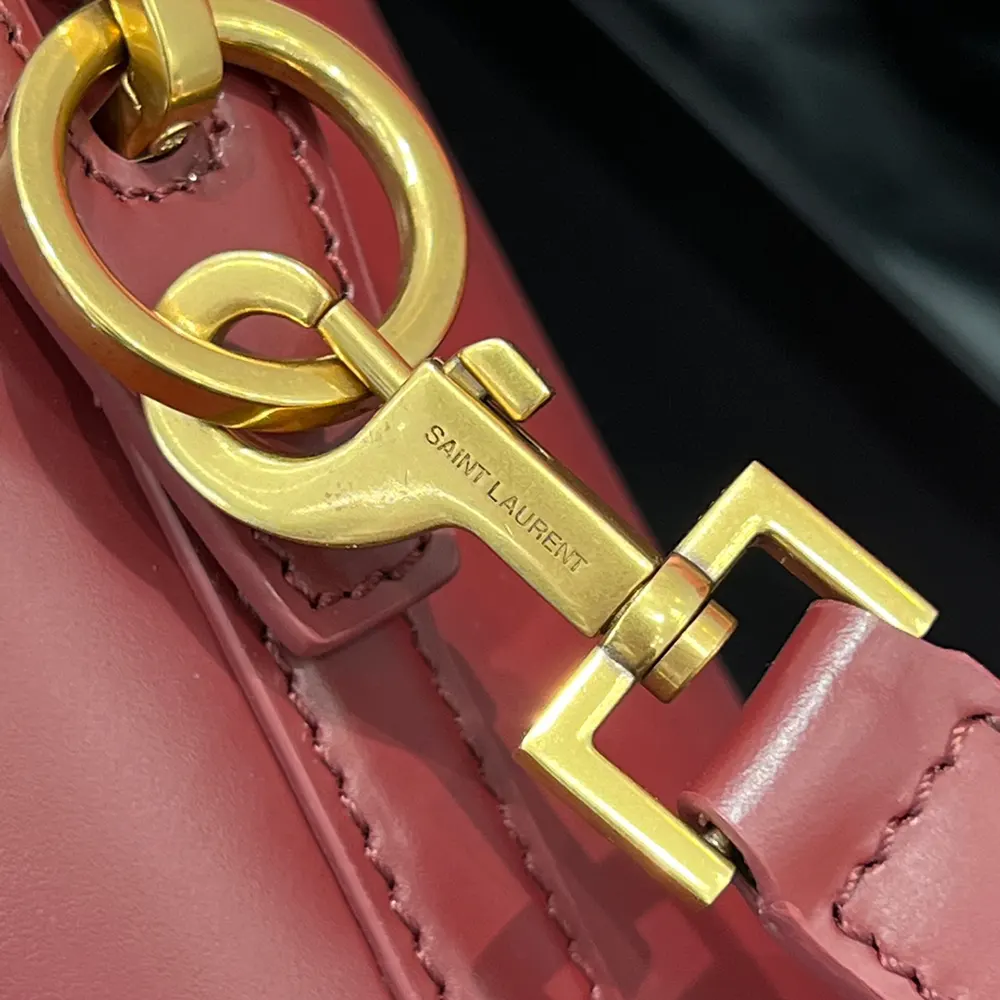 Saint Laurent YSL Women Le 37 Small in Shiny Leather-Maroon - image 7