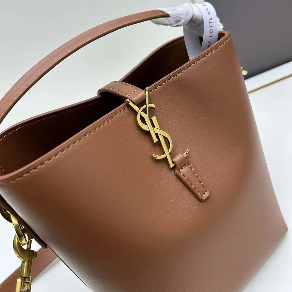 Saint Laurent YSL Women Le 37 Small in Shiny Leather-Tan - image 6