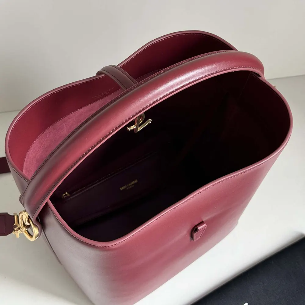 Saint Laurent YSL Women Le 37 in Shiny Leather-Maroon - image 8