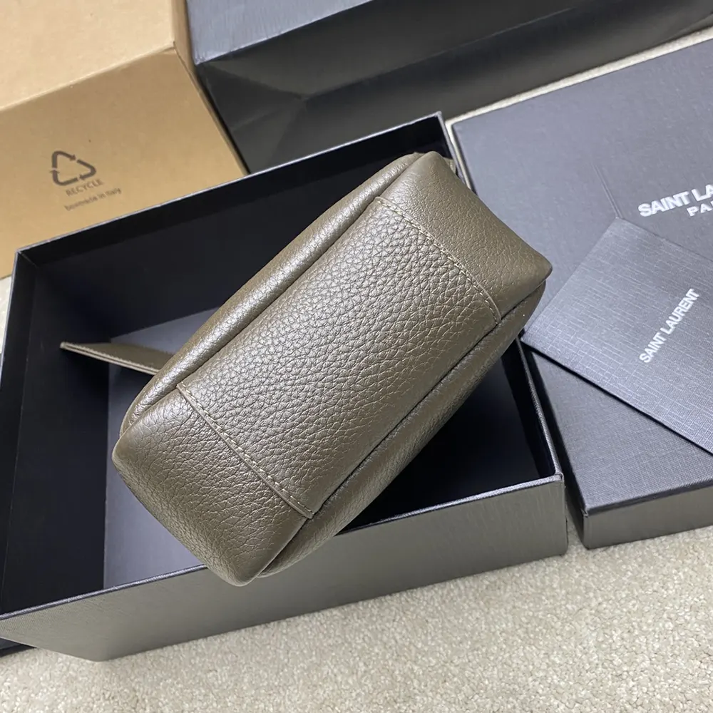 Saint Laurent YSL Women Le 5 à 7 Supple Baby in Grained Leather-Dark Green - image 5
