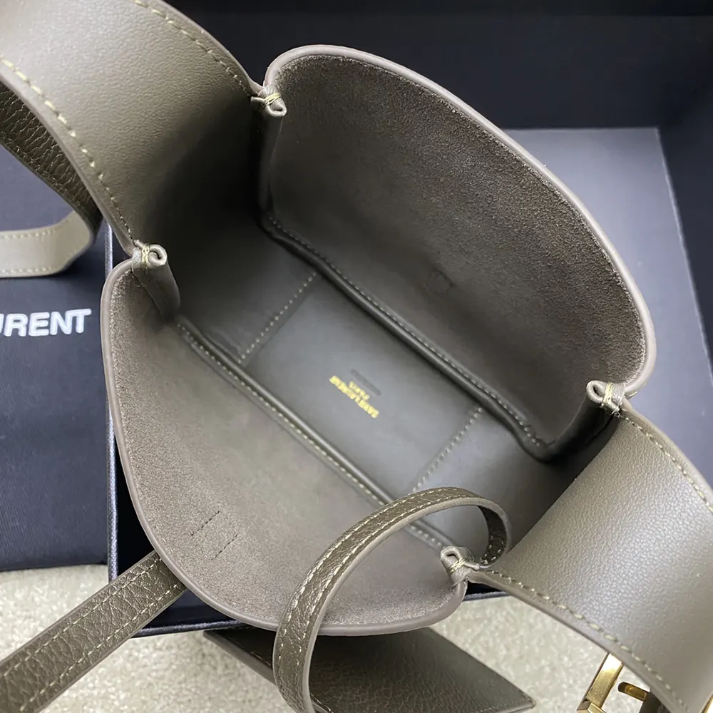Saint Laurent YSL Women Le 5 à 7 Supple Baby in Grained Leather-Dark Green - image 6