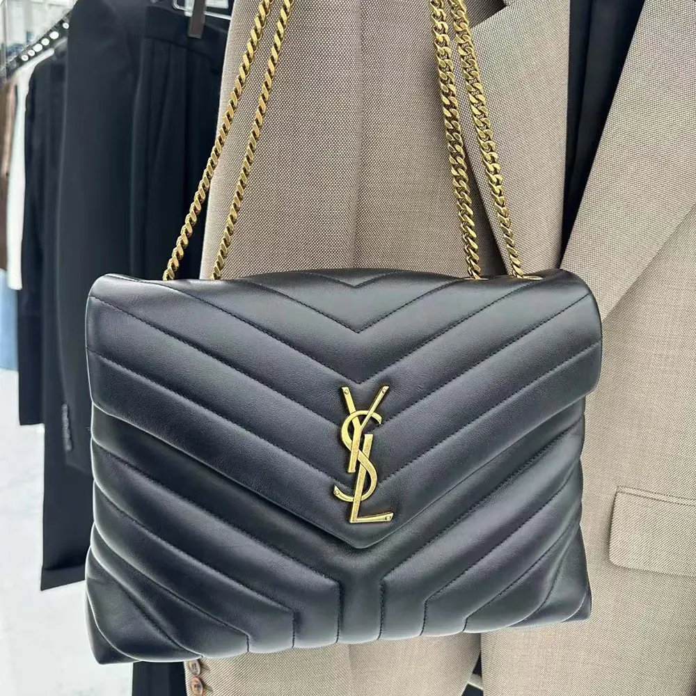 Saint Laurent YSL Women Loulou Medium Bag in Matelassé Y Leather-Black - image 7