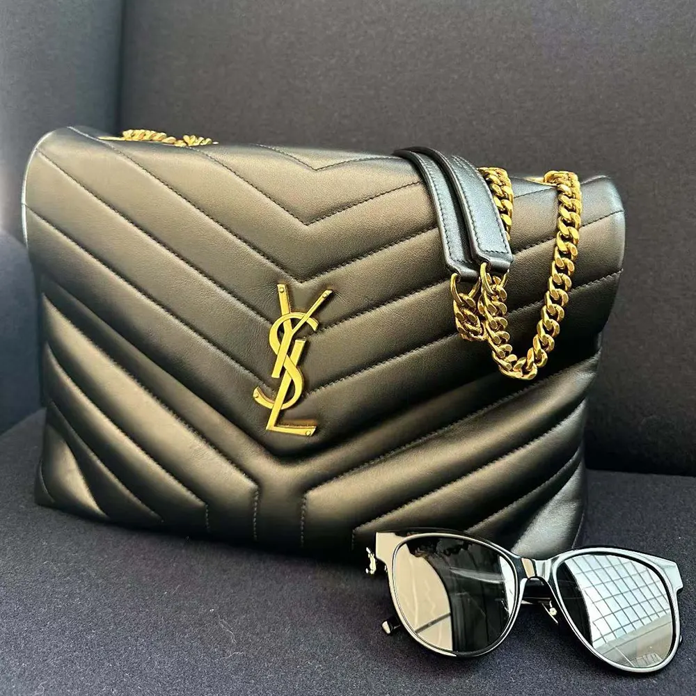 Saint Laurent YSL Women Loulou Medium Bag in Matelassé Y Leather-Black - image 4