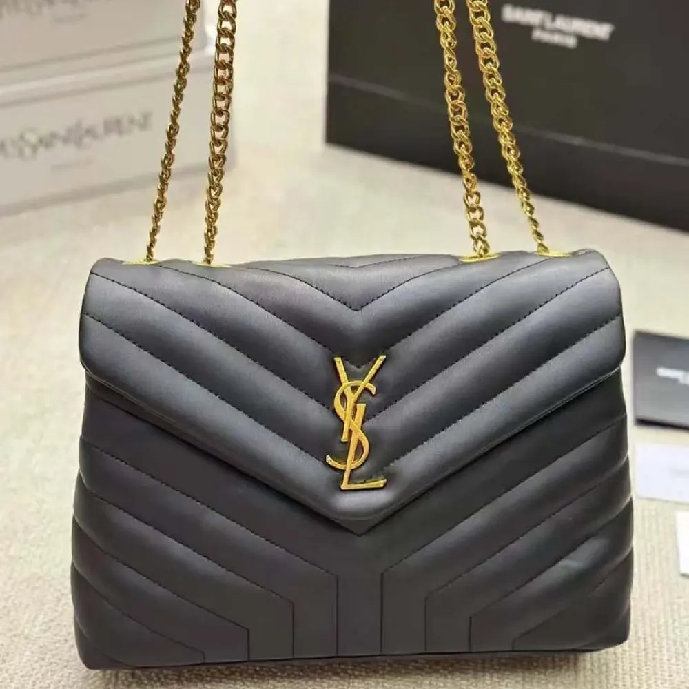 Saint Laurent YSL Women Loulou Medium Bag in Matelassé Y Leather-Black - image 6