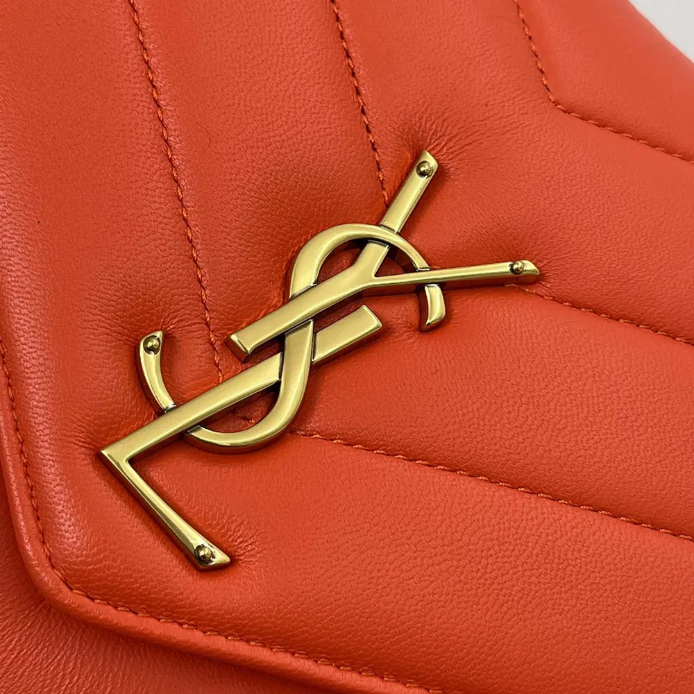 Saint Laurent YSL Women Loulou Medium in Matelasse Lambskin-Orange - image 7