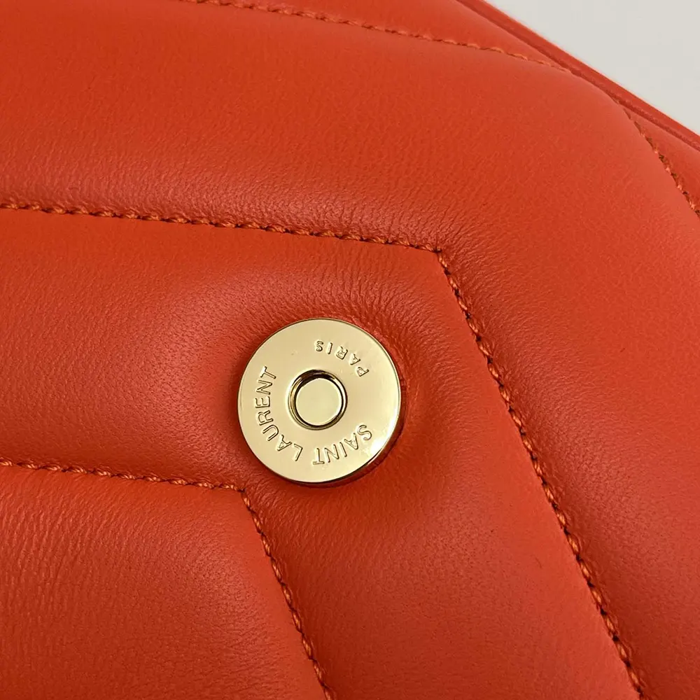 Saint Laurent YSL Women Loulou Medium in Matelasse Lambskin-Orange - image 9