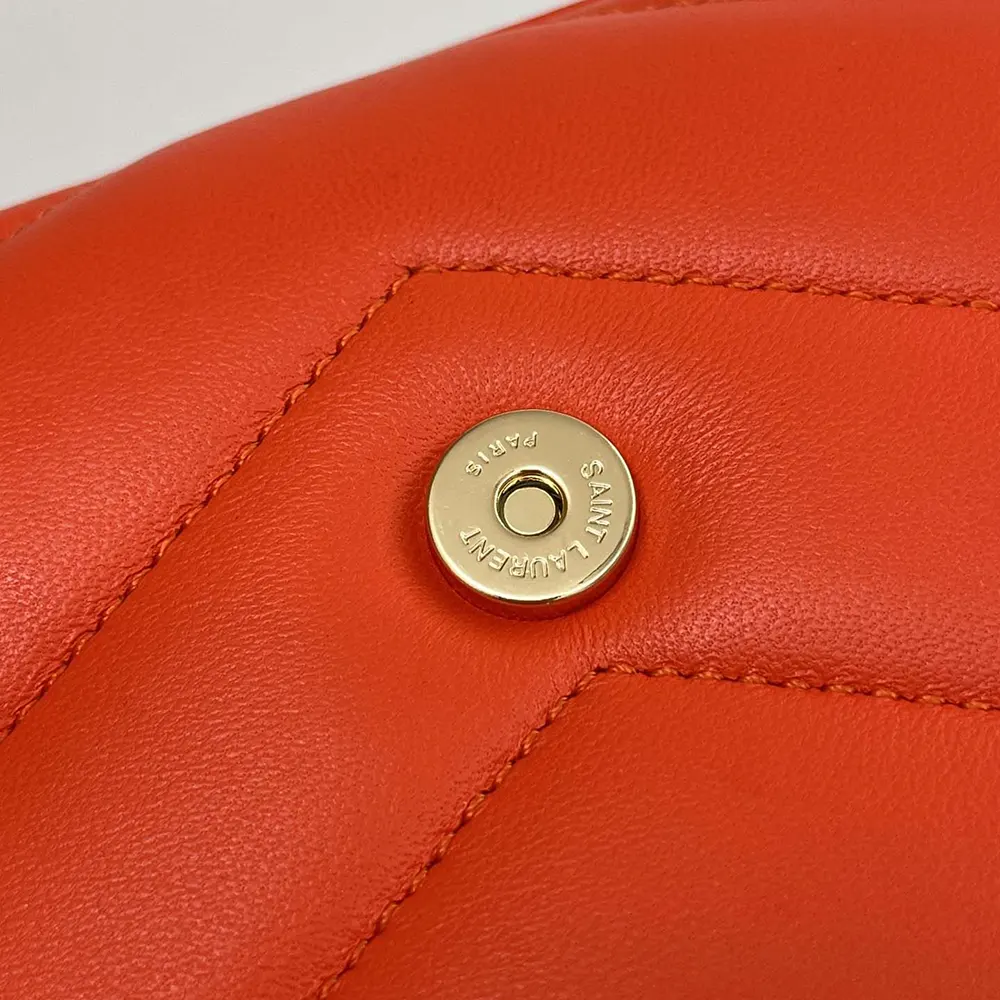 Saint Laurent YSL Women Loulou Small in Matelasse Lambskin-Orange - image 7